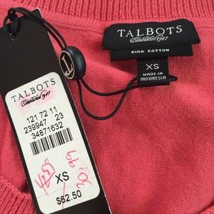 Talbots XS Pima Cotton cardigan pink